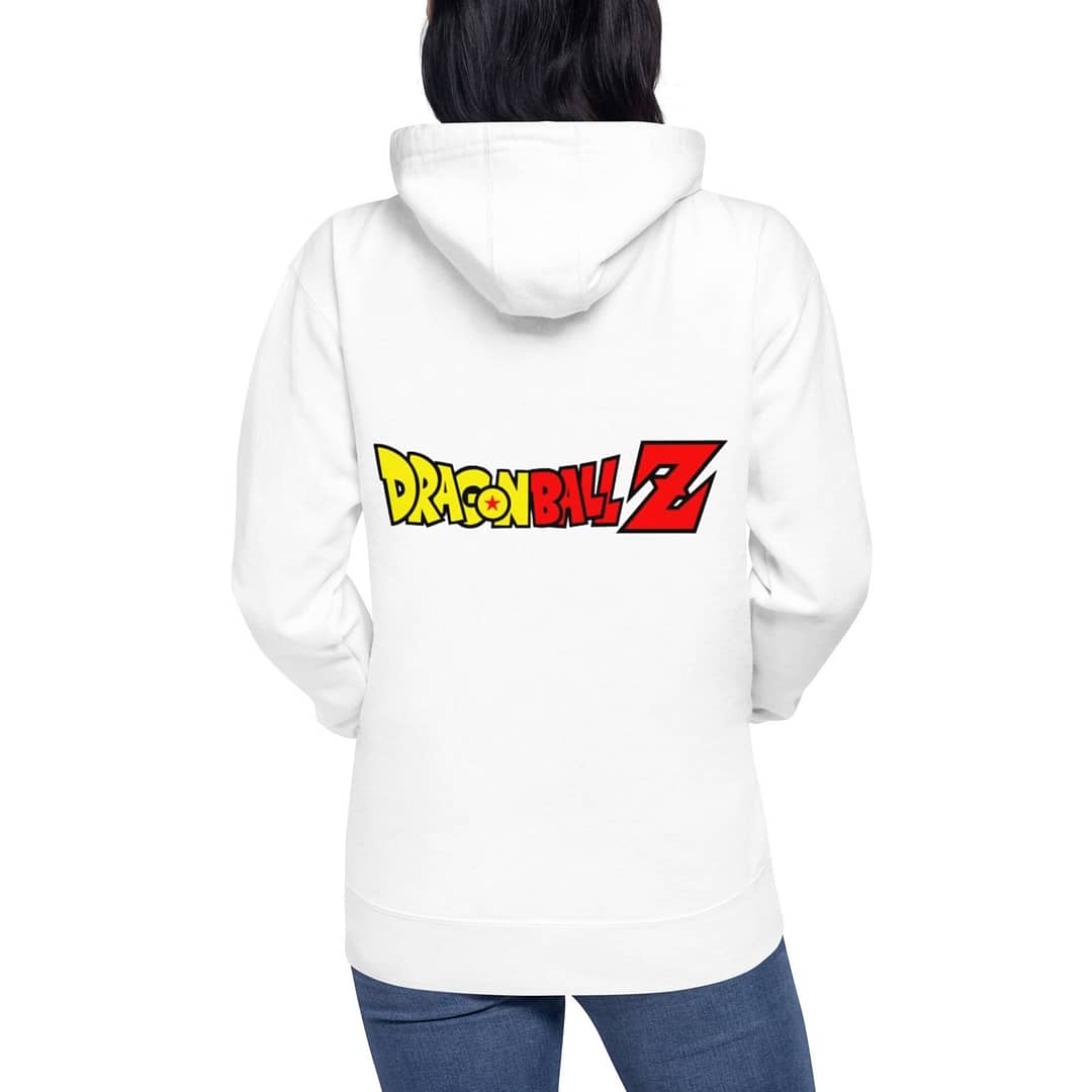 Dragon Ball Z Unisex Hoodie in white color. Unisex Clothing