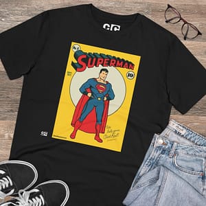 Buy Exclusive Unisex 1930 Superman Black T-shirt on Cartoon clothings.