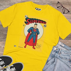 Buy Exclusive Unisex 1930 Superman Yellow T-shirt on Cartoon clothings.