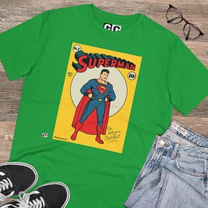 Buy Exclusive Unisex 1930 Superman green T-shirt on Cartoon clothings.