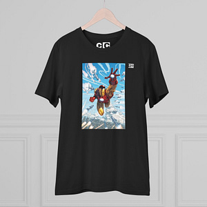 Buy iron man Unisex Black T-shirt on cartoon clothings.