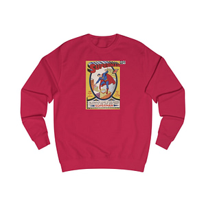 Buy Fire Red Color 1939 Superman Printed Unisex Sweatshirt on cartoon clothings.