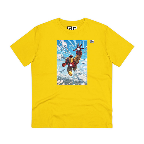 Buy iron man Unisex Golden Yellow T-shirt on cartoon clothings.