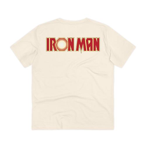 Buy iron man Natural Raw T-shirt on cartoon clothings.