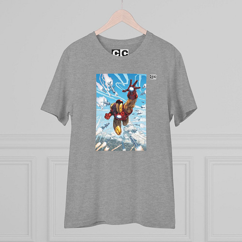 Buy iron man Heather Grey T-shirt on cartoon clothings.