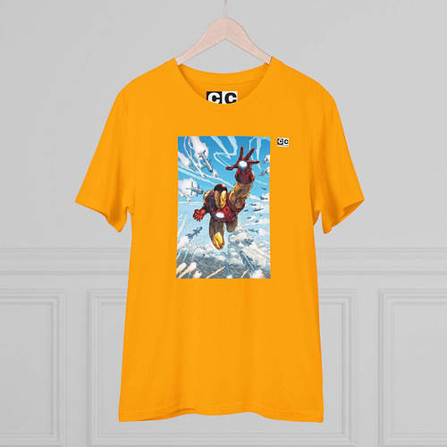 Buy iron man Spectra Yellow T-shirt on cartoon clothings.