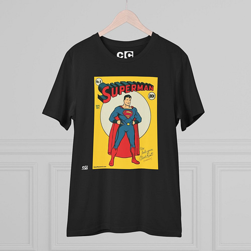 Buy Exclusive Unisex 1930 Superman Black T-shirt on Cartoon clothings.