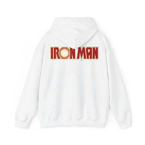 Buy iron man print Unisex white Hoodie on Cartoon Clothings