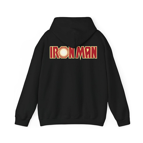 Buy iron man print Unisex black Hoodie on Cartoon Clothings