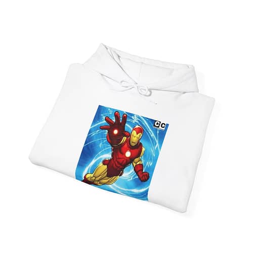 Buy iron man print Unisex white Hoodie on Cartoon Clothings