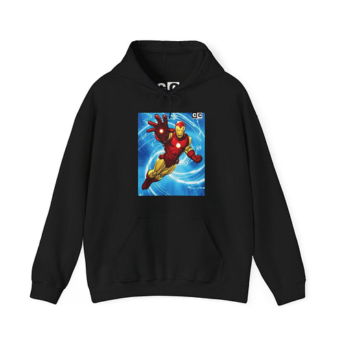 Buy iron man print Unisex black Hoodie on Cartoon Clothings