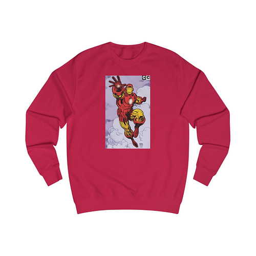 Buy fire red Color Iron man Sweatshirt on cartoon clothings