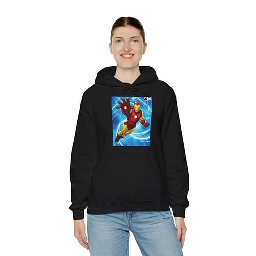 Buy iron man print Unisex black Hoodie on Cartoon Clothings