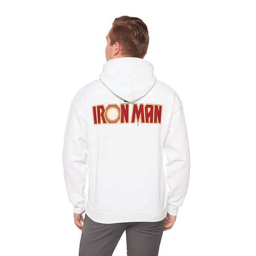 Buy iron man print Unisex white Hoodie on Cartoon Clothings