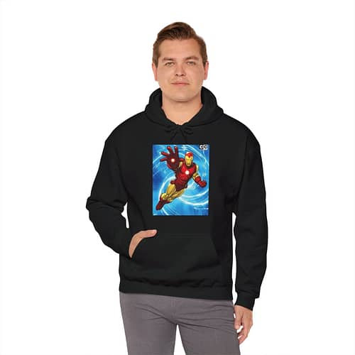 Buy iron man print Unisex black Hoodie on Cartoon Clothings