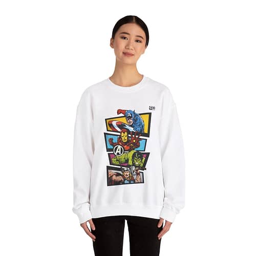 Avengers Vintage Print Unisex Sweatshirt. Buy now on cartoon clothings. website: www.cartoonclothings.com