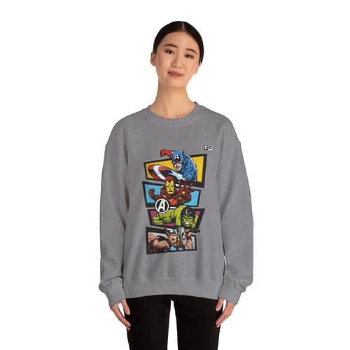 Avengers Vintage Print Unisex Sweatshirt. Buy now on cartoon clothings. website: www.cartoonclothings.com