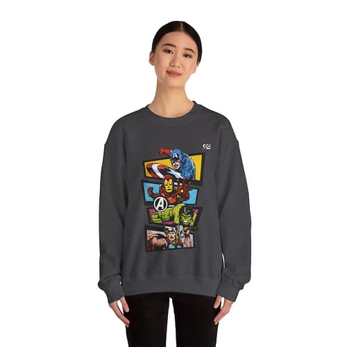 Avengers Vintage Print Unisex Sweatshirt. Buy now on cartoon clothings. website: www.cartoonclothings.com