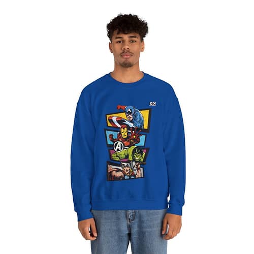 Avengers Vintage Print Unisex Sweatshirt. Buy now on cartoon clothings. website: www.cartoonclothings.com