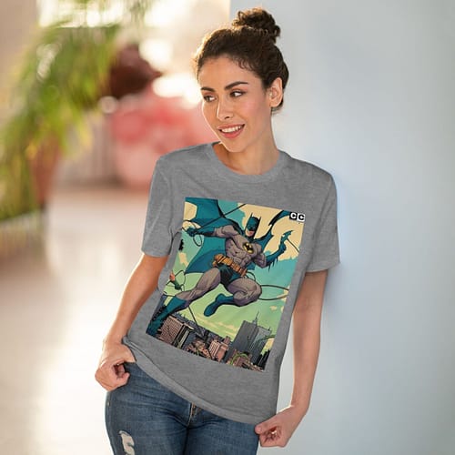 Buy Mid Heather Grey color Batman Old Cartoon Unisex T-Shirt on cartoon clothings.