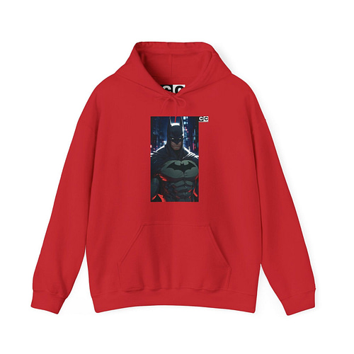 Buy now Bat man Knight Unisex Hoodie in Red Color on cartoon clothings.com