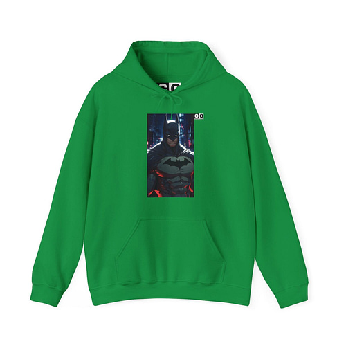 Buy now Bat man Knight Unisex Hoodie in Irish Green Color on cartoon clothings.com