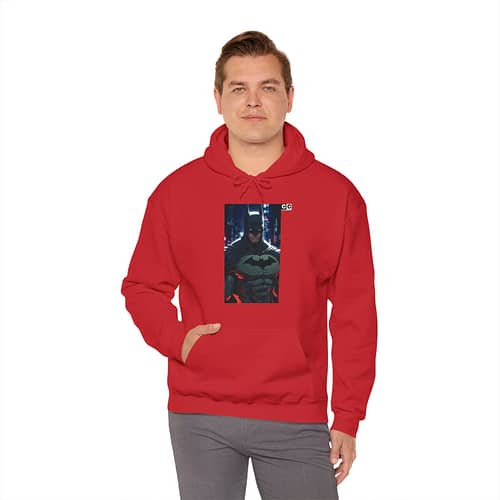 Buy now Bat man Knight Unisex Hoodie in Red Color on cartoon clothings.com