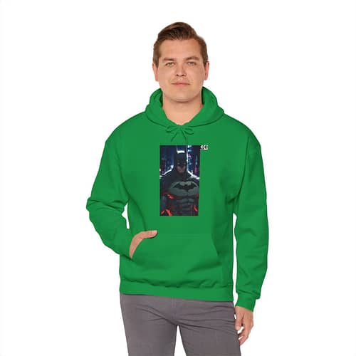 Buy now Bat man Knight Unisex Hoodie in Irish Green Color on cartoon clothings.com