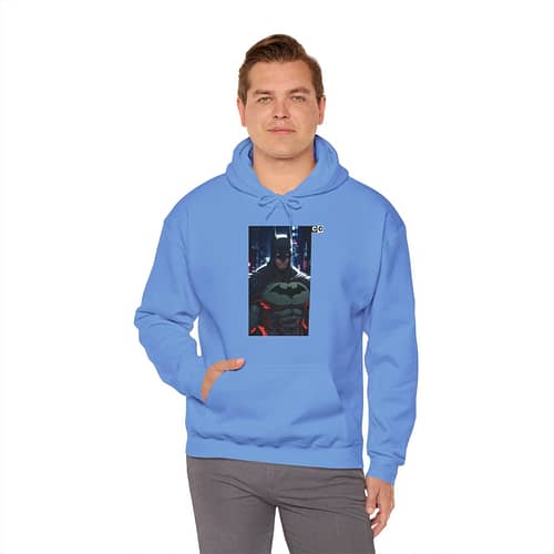 Buy now Bat man Knight Unisex Hoodie in Carolina Blue Color on cartoon clothings.com