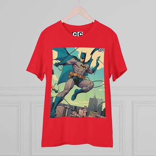 Buy Bright Red color Batman Old Cartoon Unisex T-Shirt on cartoon clothings.