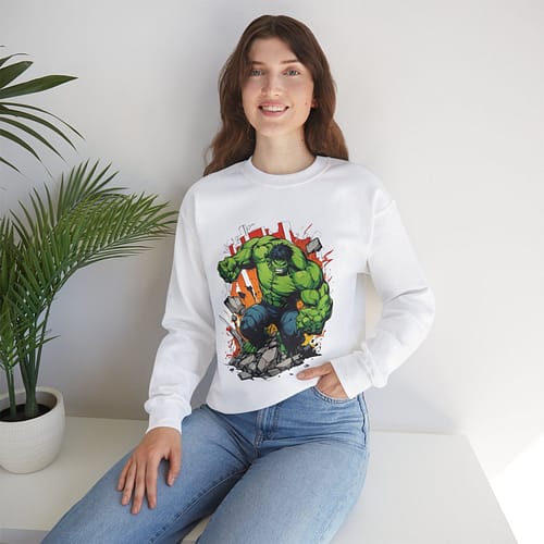 The Incredible Hulk Unisex Sweatshirt on cartoon clothings.