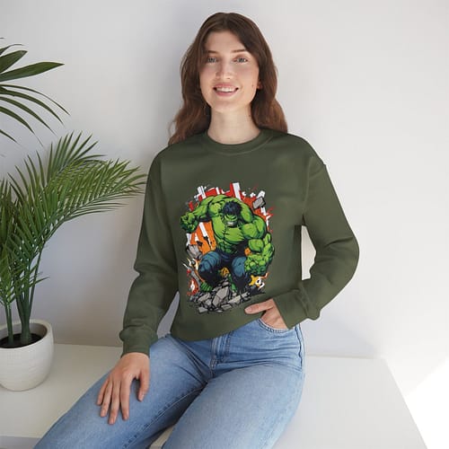 The Incredible Hulk Unisex Sweatshirt on cartoon clothings.