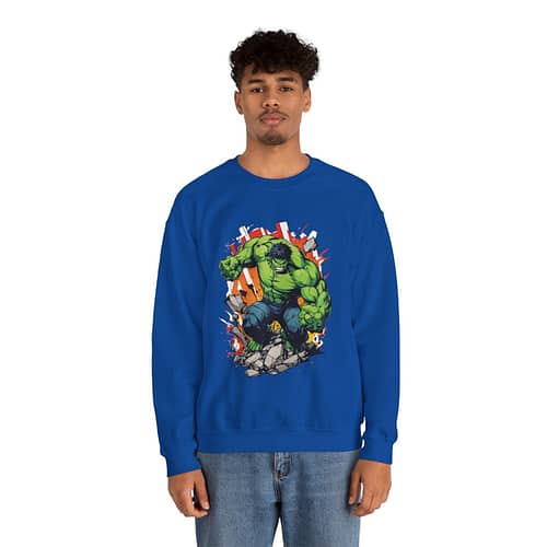 The Incredible Hulk Unisex Sweatshirt on cartoon clothings.