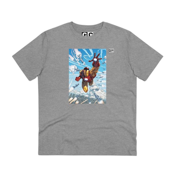 Buy iron man Heather Grey T-shirt on cartoon clothings.