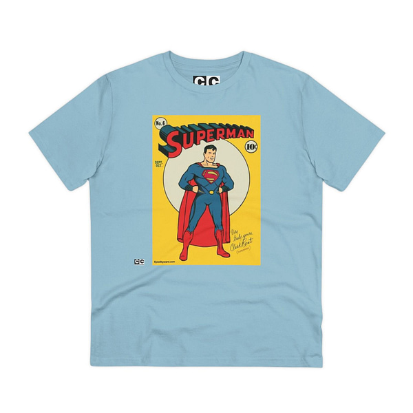 Buy Exclusive Unisex 1930 Superman Sky blue T-shirt on Cartoon clothings.