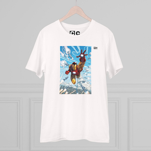 Buy iron man Off White T-shirt on cartoon clothings.