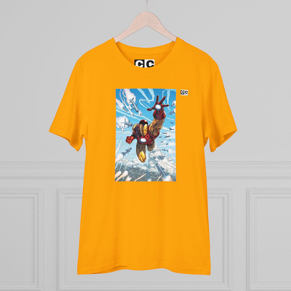 Buy iron man Spectra Yellow T-shirt on cartoon clothings.