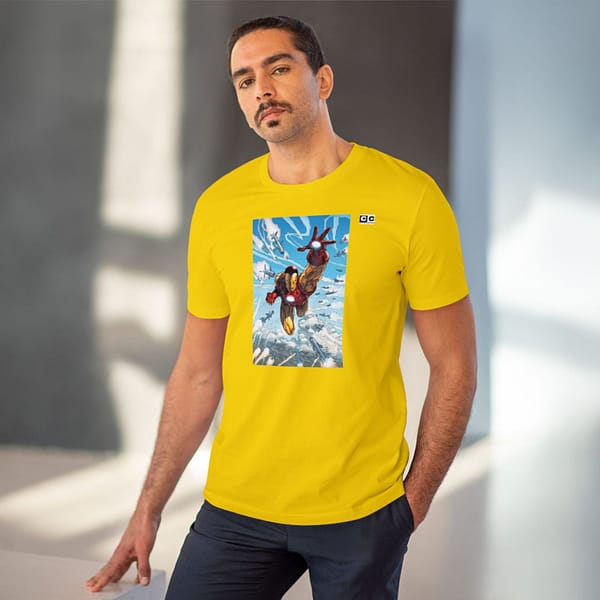 Buy iron man Unisex Golden Yellow T-shirt on cartoon clothings.