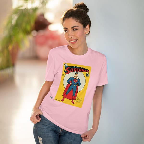 Buy Exclusive Unisex 1930 Superman pink T-shirt on Cartoon clothings.