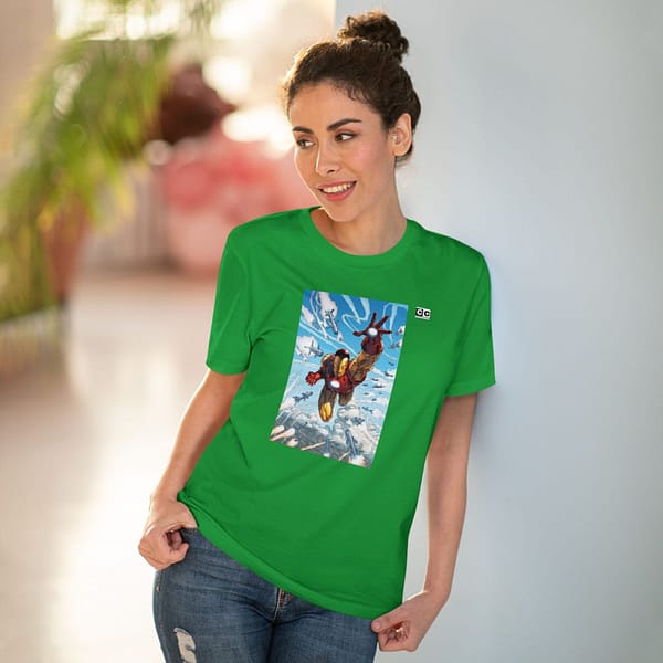 Buy iron man Unisex Fresh Green T-shirt on cartoon clothings.