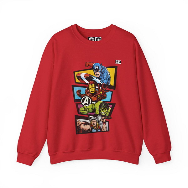 Avengers Vintage Print Unisex Sweatshirt. Buy now on cartoon clothings. website: www.cartoonclothings.com