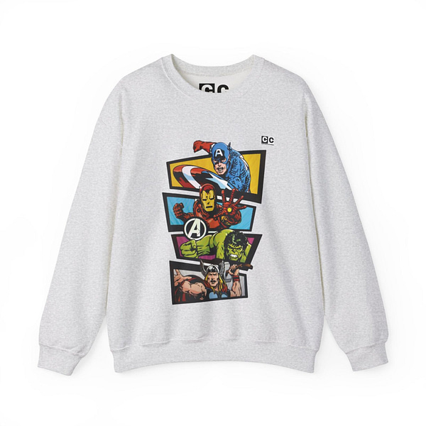 Avengers Vintage Print Unisex Sweatshirt. Buy now on cartoon clothings. website: www.cartoonclothings.com