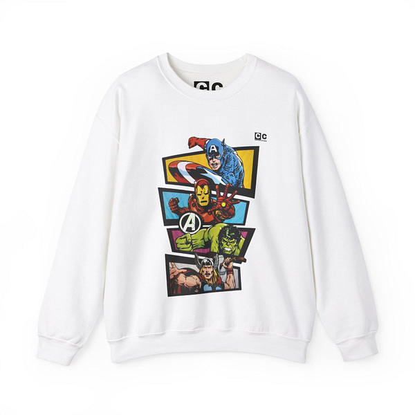 Avengers Vintage Print Unisex Sweatshirt. Buy now on cartoon clothings. website: www.cartoonclothings.com