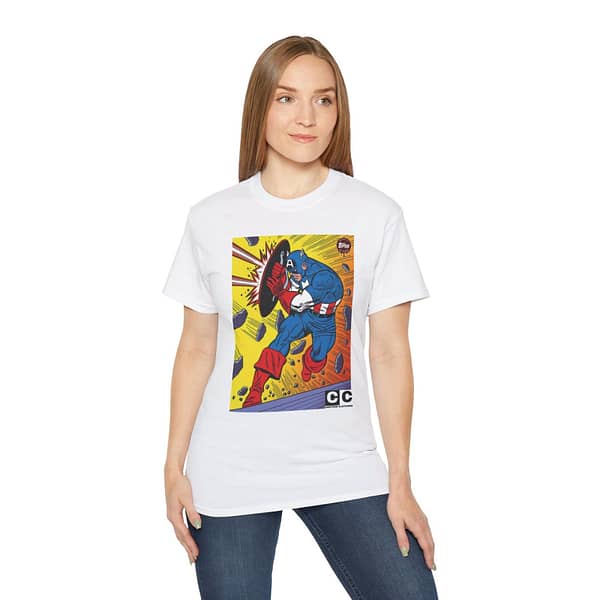 Captain America Unisex 99% Cotton Tee. Buy now on cartoon clothings. www.cartoonclothings.com