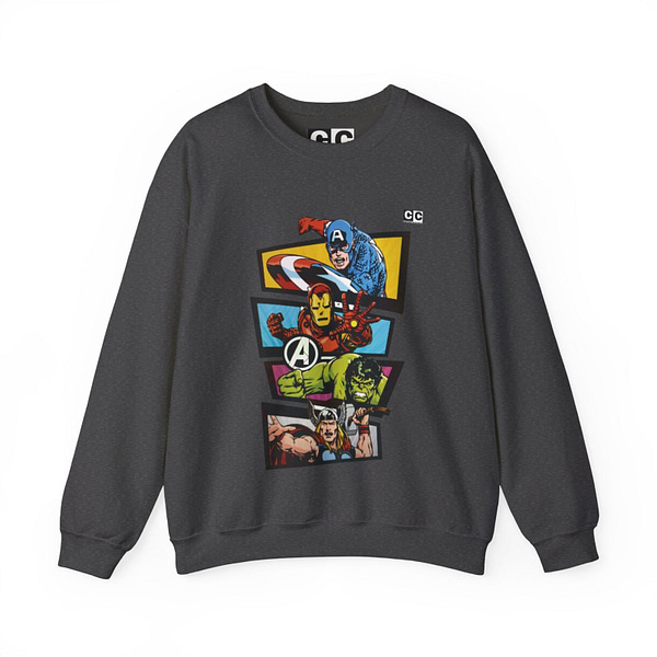 Avengers Vintage Print Unisex Sweatshirt. Buy now on cartoon clothings. website: www.cartoonclothings.com