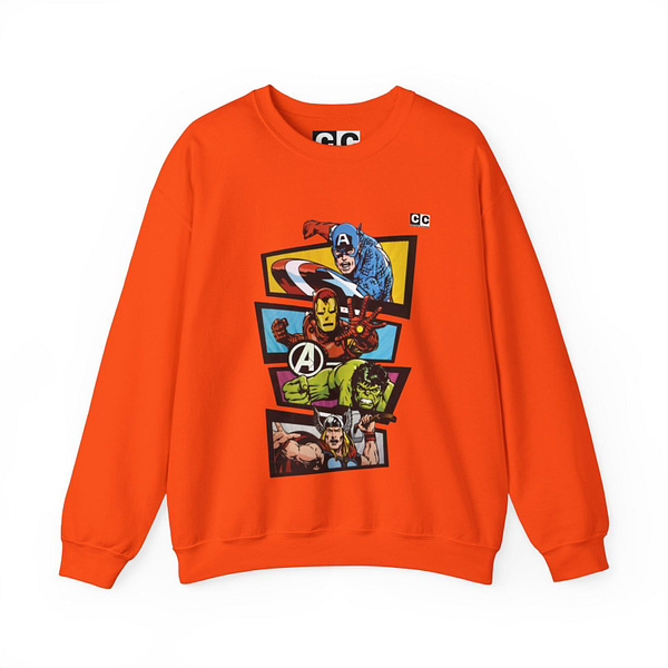 Avengers Vintage Print Unisex Sweatshirt. Buy now on cartoon clothings. website: www.cartoonclothings.com