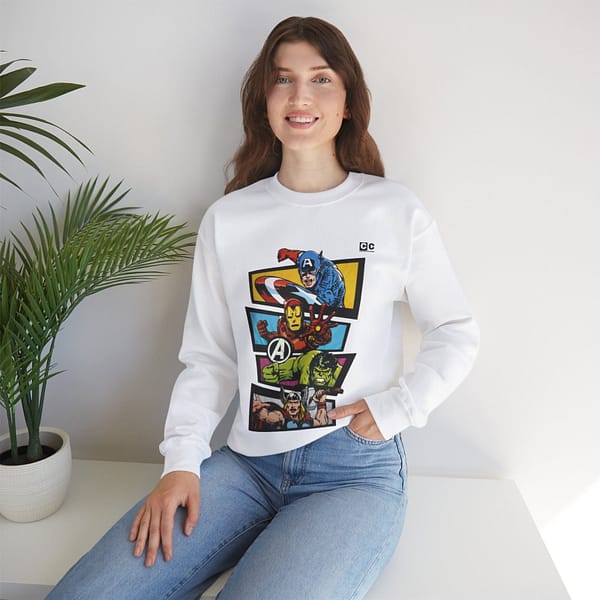 Avengers Vintage Print Unisex Sweatshirt. Buy now on cartoon clothings. website: www.cartoonclothings.com