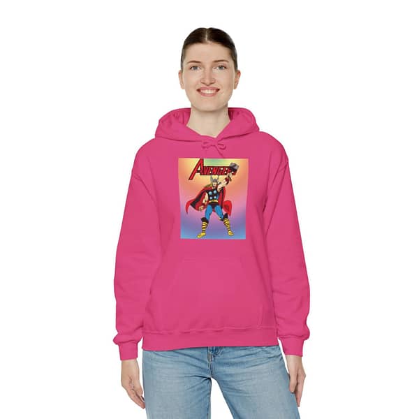 Buy now Pink color Avengers Unisex Hoodie on cartoon clothings.