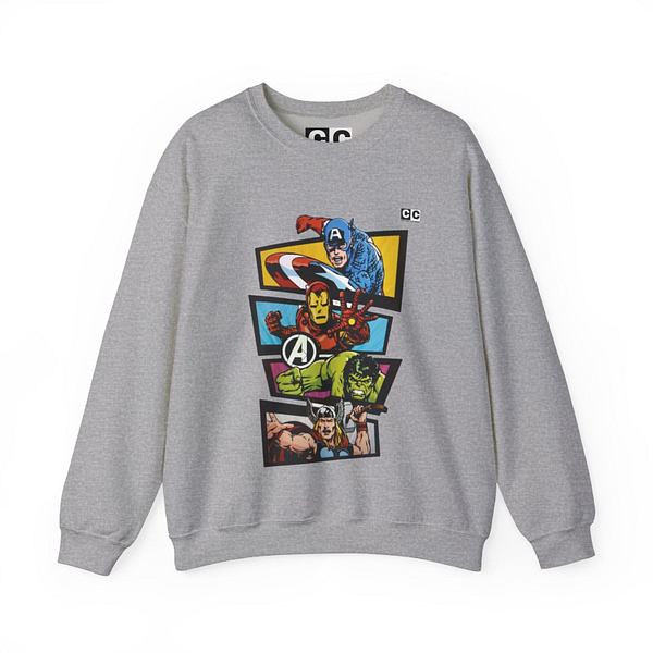 Avengers Vintage Print Unisex Sweatshirt. Buy now on cartoon clothings. website: www.cartoonclothings.com