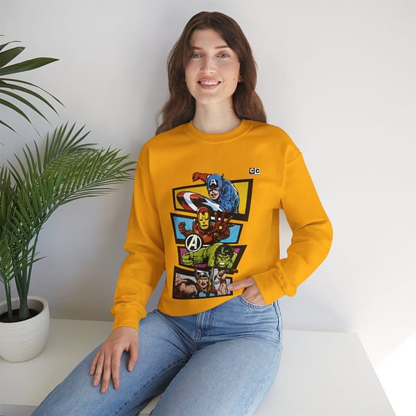 Avengers Vintage Print Unisex Sweatshirt. Buy now on cartoon clothings. website: www.cartoonclothings.com